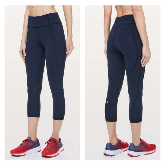 Lululemon Time To Sweat Navy High-Waisted Leggings 23” - Picture 1 of 8